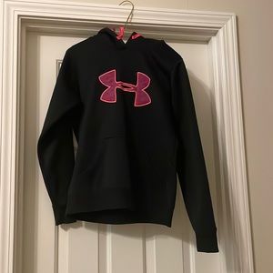 Soft Under Armour sweatshirt with bright pink accents